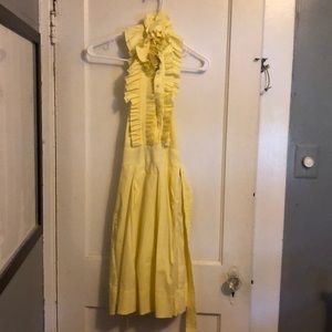 BCBG yellow ruffled cocktail dress